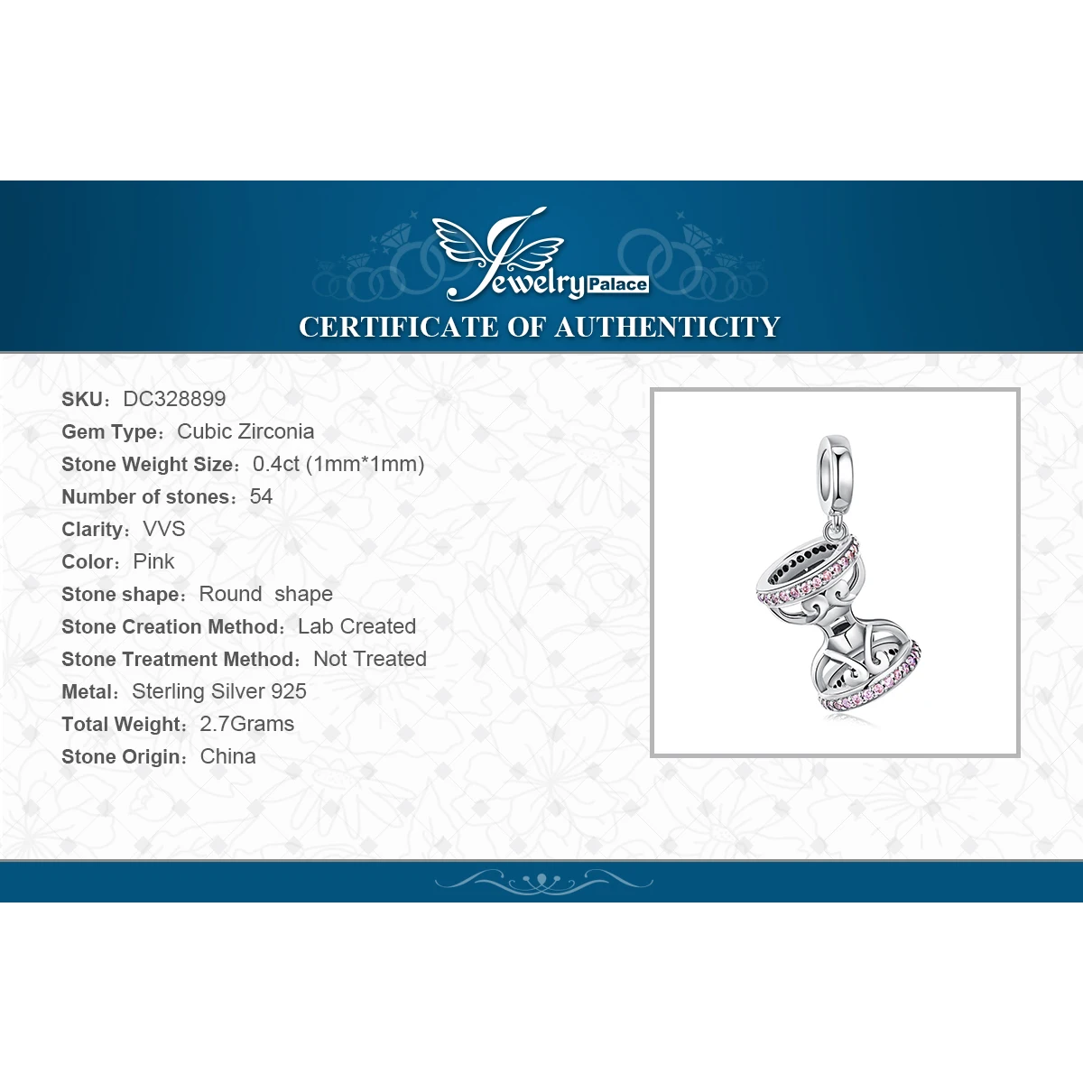 JewelryPalace песочные часы серебряные бусины 925 пробы Подвески Серебро Оригинал Fit