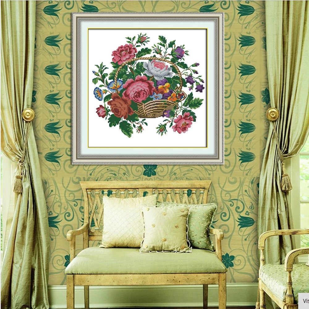 Joy Sunday H710 14CT 11CT посчитано и отпечатанное украшение для дома красивая корзина