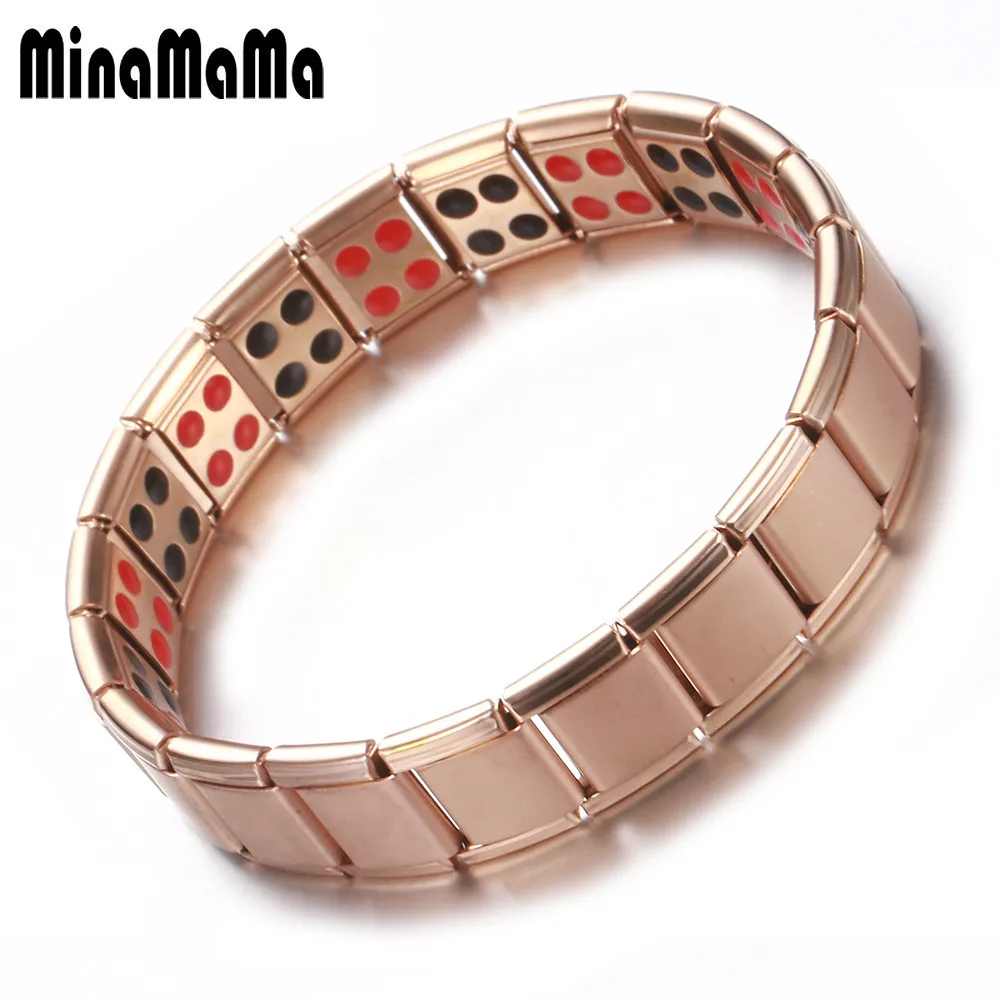 Новый женский браслет из нержавеющей стали эластичный регулируемый магнитный