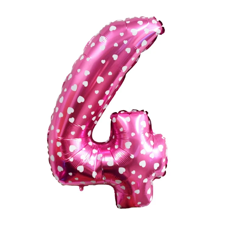 QIFU номер 1, 2, 3, 4, 5, 6, 7, 8, 9, 0 лет, воздушные шары на день рождения,, Рождественский Декор для дома, елки, год,, садовый Настенный декор, вечерние - Цвет: 32inch pink 4