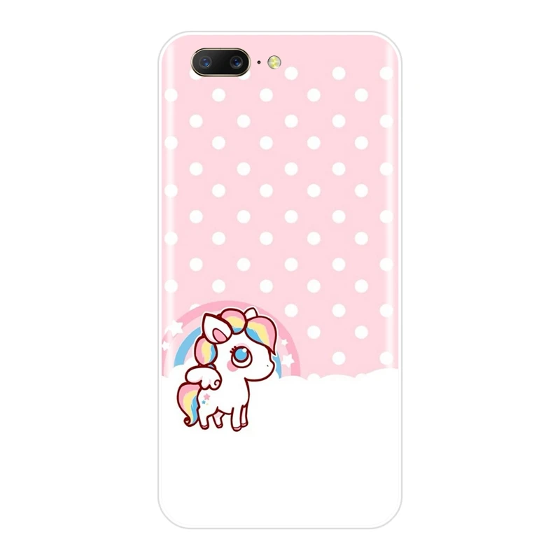 Розовая девушка Kawaii милый единорог задняя крышка для OnePlus 3 3T 5 5T 6 6T мягкий
