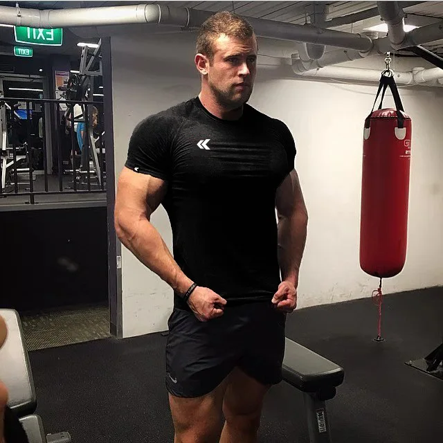Новая хлопковая Футболка Для мужчин дышащая футболка для мужчин Gyms рубашка Для мужчин Фитнес с подкладкой с принтом на лето тренажерные залы майки облегающие Топы