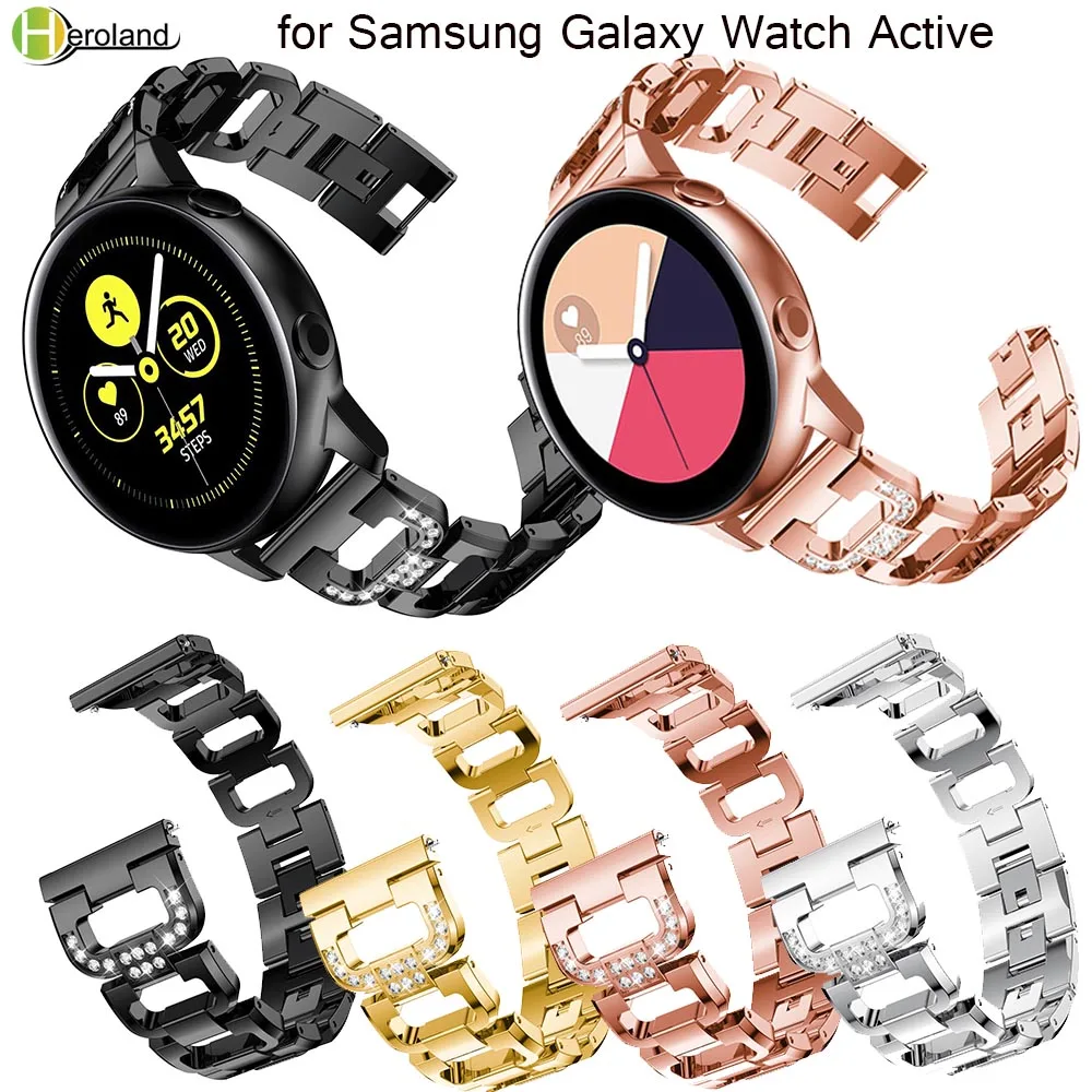 20 мм ремешок для Samsung galaxy Watch Active 40 мм/galaxy 42 мм/Gear S2 сменный Кристальный женский