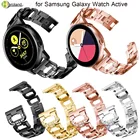 20 мм ремешок для Samsung galaxy Watch Active 40 ммgalaxy Watch 42 ммGear S2 сменный Кристальный женский браслет из нержавеющей стали