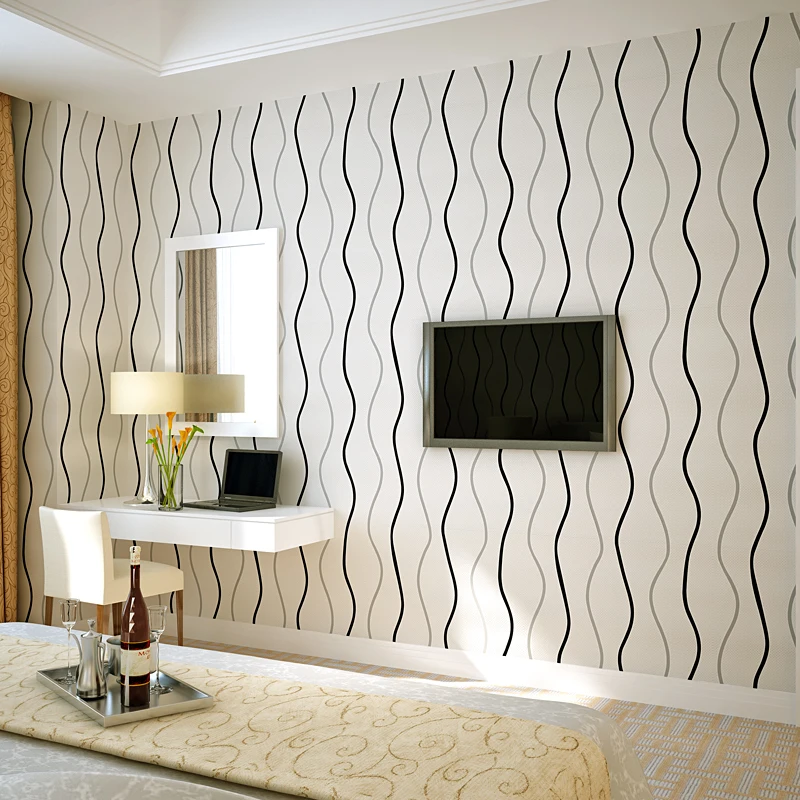3D Волнистые полосатые нетканые обои для гостиной ТВ|flocking wallpaper|wallpapers for living roompapel de