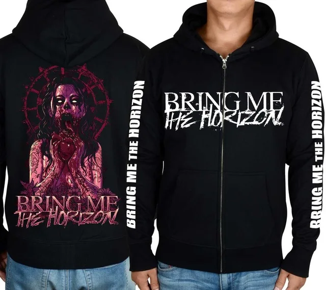 9 дизайнов толстовки с капюшоном Bring Me The Horizon Rock на молнии из тяжелого металла и
