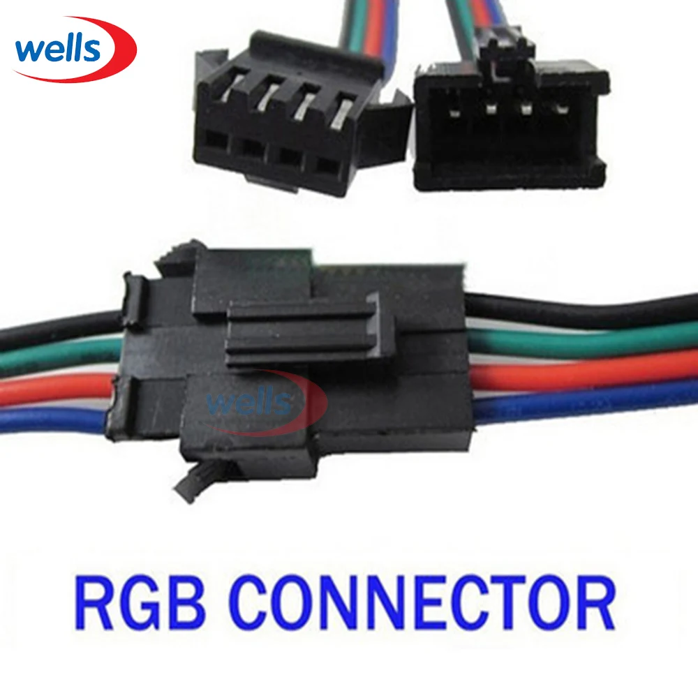 10 комплектов Пара Светодиодная лента 4pin 150 мм провод мужской/женский RGB Разъем