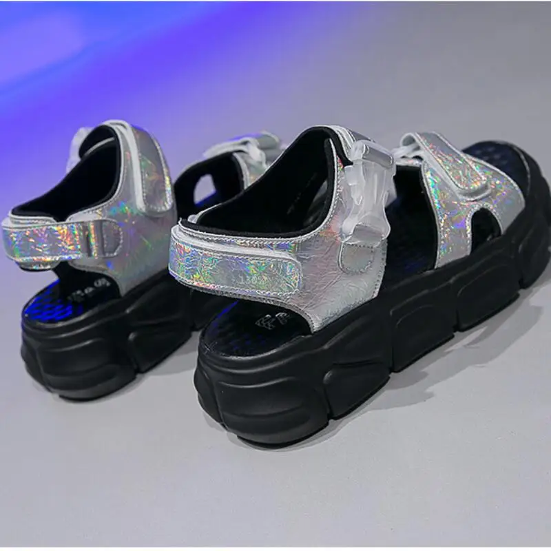 Peep Toe Platform Beach Ladies Shoes Comfortable Flat Shoes Women Rubber Sandals Women Outdoor Flats Sandalen Summer Shoes Woman