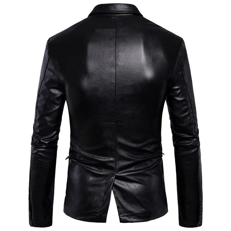 Мужская байкерская куртка из искусственной кожи в деловом стиле|business jacket|jacket