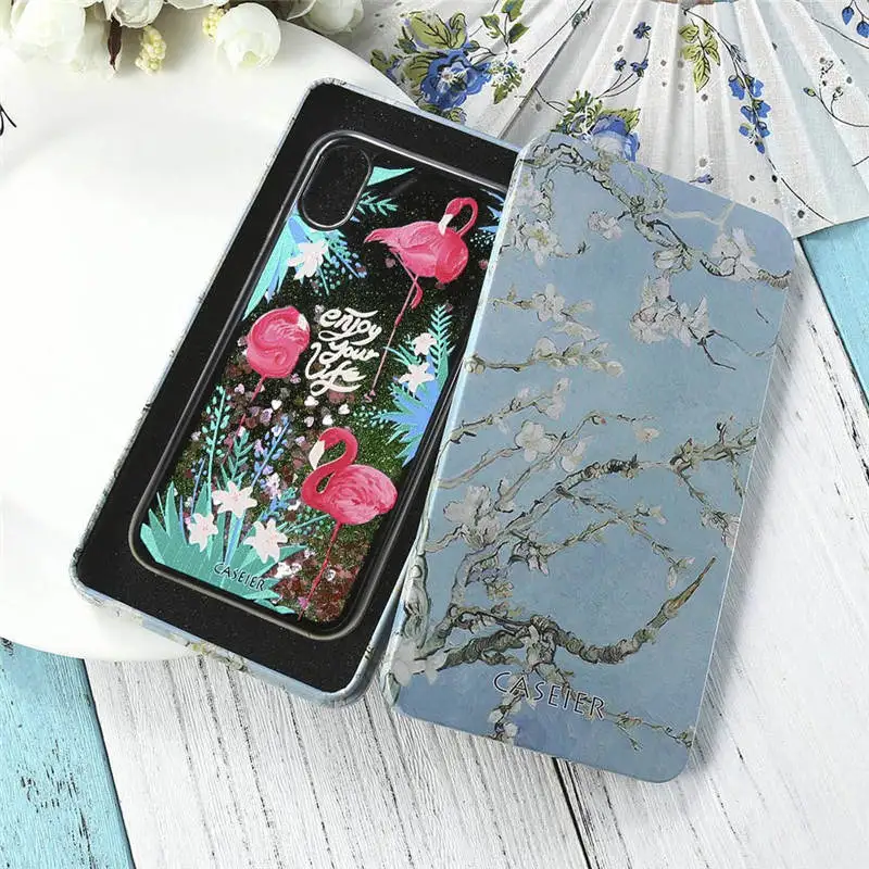 CASEIER Gift Box Case For iPhone 6 6s 7 X 8 3D Bling Quicksand Cover Plus Soft Edge Anti-knock Fundas |