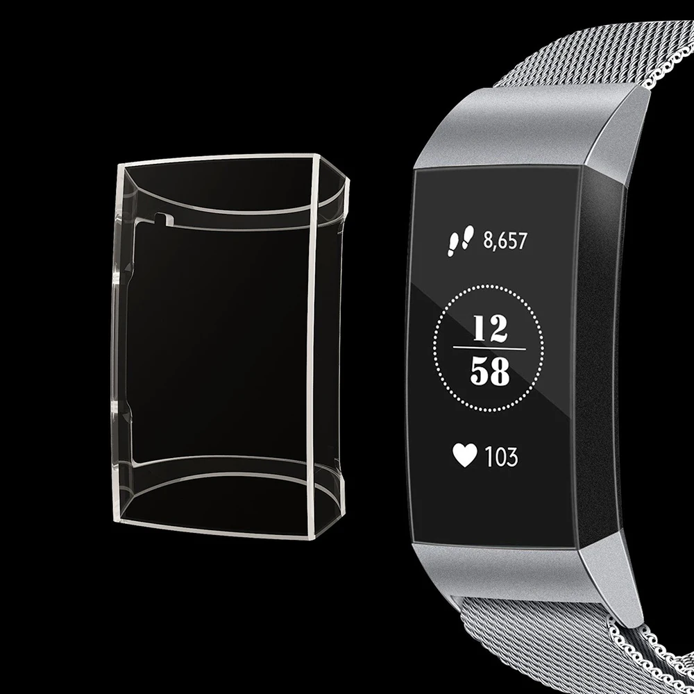 Прозрачный защитный чехол из ТПУ для Fitbit Charge 3 Silcone мягкие прозрачные чехлы в виде