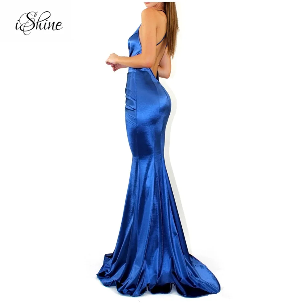Для женщин v образным вырезом спинки Русалка Вечеринка длинное платье элегантный