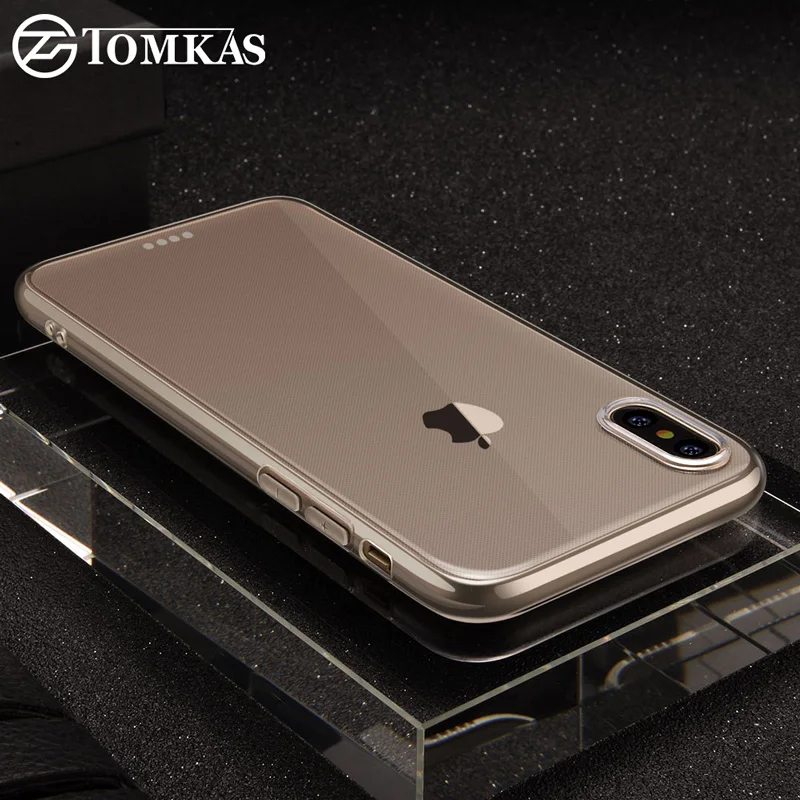 Силиконовый чехол Tomkas для iPhone X прозрачный пылезащитный из ТПУ задняя крышка