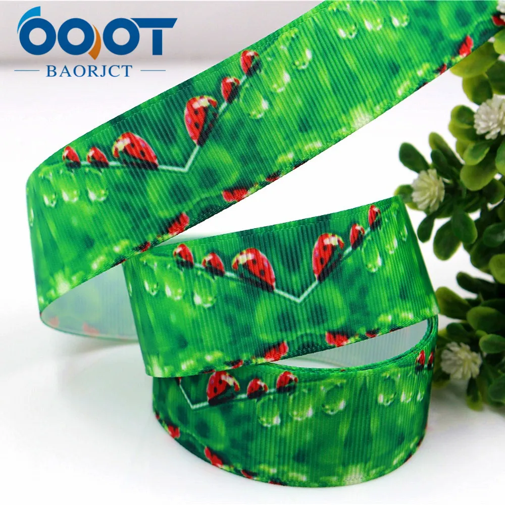 Ленты OOOT BAORJCT 176206 25 мм 10 ярдов Мультяшные термотрансферные печатные grosgrain