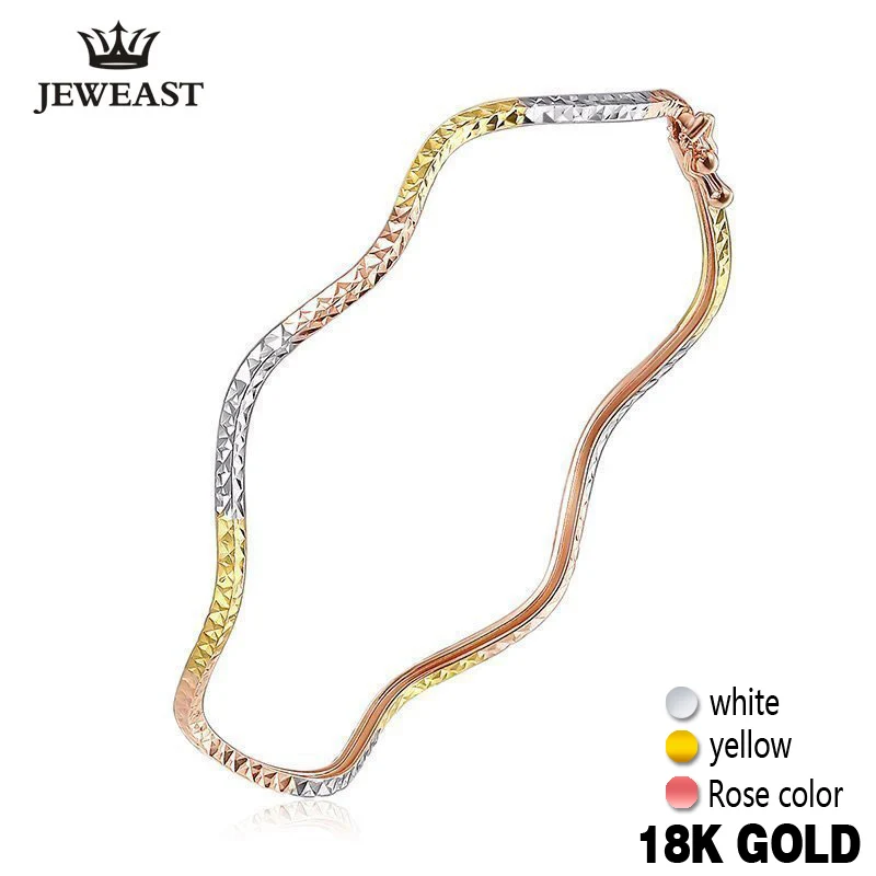 Браслеты из чистого золота 18 К модные трендовые украшения для женщин свадебные