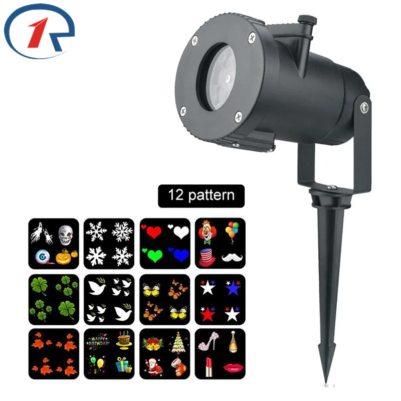 

ZjRight 12 Patterns LED fairy lights Laser Star Snowflake Projector Outdoor Waterproof Disco Lights Home Garden Christmas Light