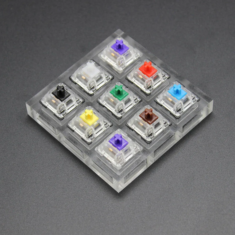 9 ключ Cherry Gateron зеленый прозрачный белый серый прозрачный Zealio фиолетовый Kailh коробка темно-нефритовые переключатели вал тестирование инструмент переключатель тестер - Цвет: Gateron tester
