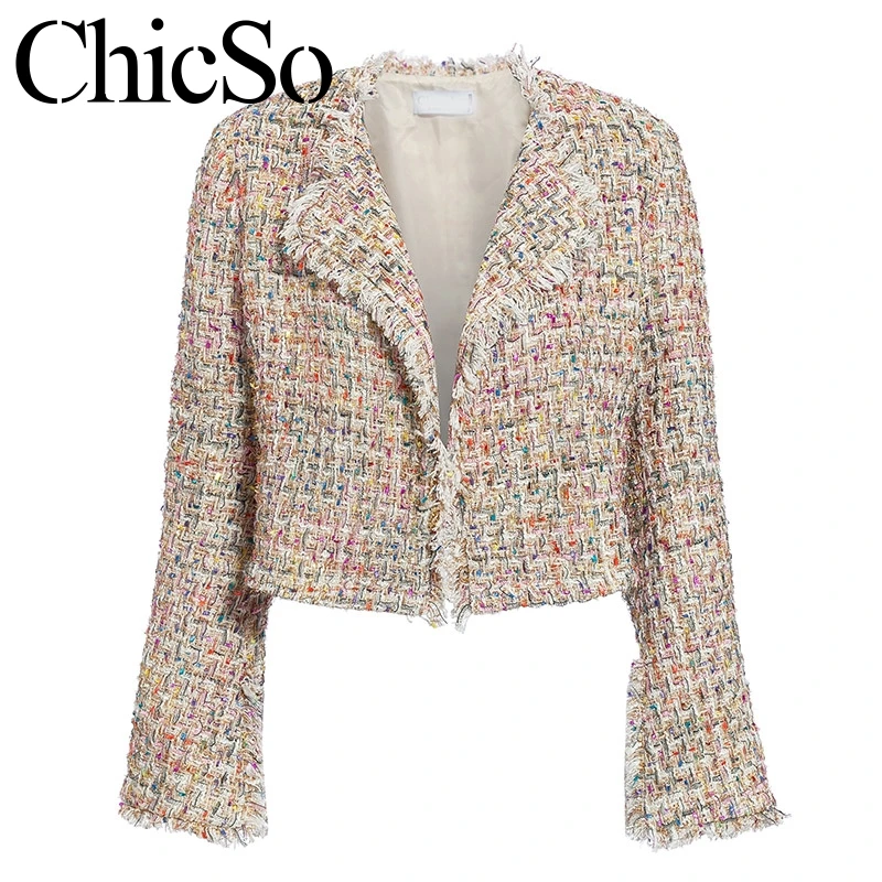 Женский твидовый Блейзер MissyChilli клетчатый блейзер с кисточками вечерние костюмы