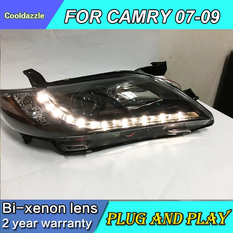 Для TOYOTA Camry светодиодный головной фонарь фары 2007 2008 2009 год с ксеноновыми дневными ходовыми огнями DRL поворотные огни