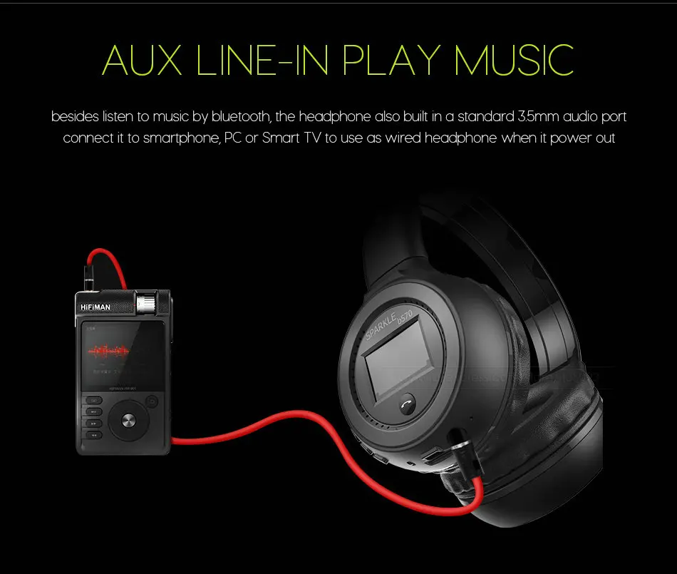 ZEALOT B570 HiFi стерео Bluetooth наушники Беспроводная гарнитура складная Поддержка Micro SD карты AUX микрофон