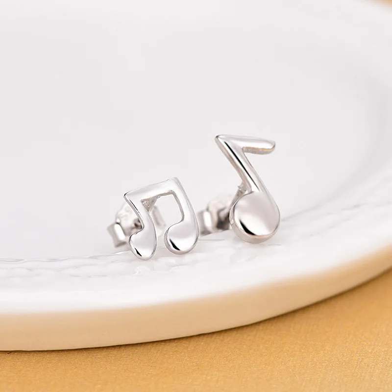 Модные красивые серебряные серьги в виде музыкальных нот украшения Brincos |