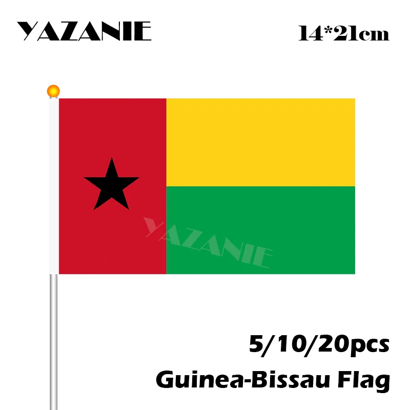 YAZANIE 14*21 см 5/10/20 шт. Национальный флаг страны Биссау развевающийся мира на заказ