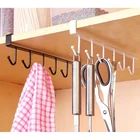 Подвесной кухонный шкаф с 6 крючками, полка для хранения