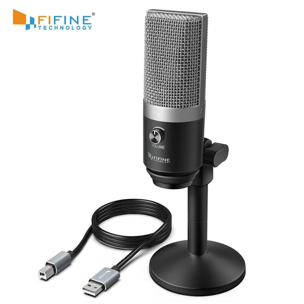 FIFINE USB микрофон для windows компьютера и Mac Профессиональный звукозаписывающий конденсаторный микрофон для Youtube Skype Конференц-игры K670