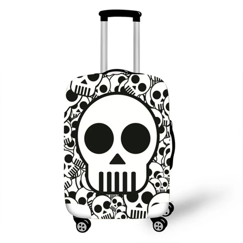 Skull Suitcase Cover Protector For 18-32 Inch Trolley Case Elastic Thick Travel Dust Cover Baggage Luggage Protective Cover - Цвет: V02