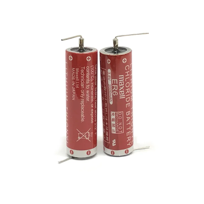 

2pcs/lot New Genuine Maxell ER6 3.6V 2000mah Horned Lithium Thionyl Chloride Li-ion Battery PLC Batteries