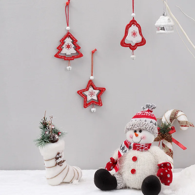 1 шт. деревянные подвесные украшения для новогодней елки DIY 2019 колокольчики
