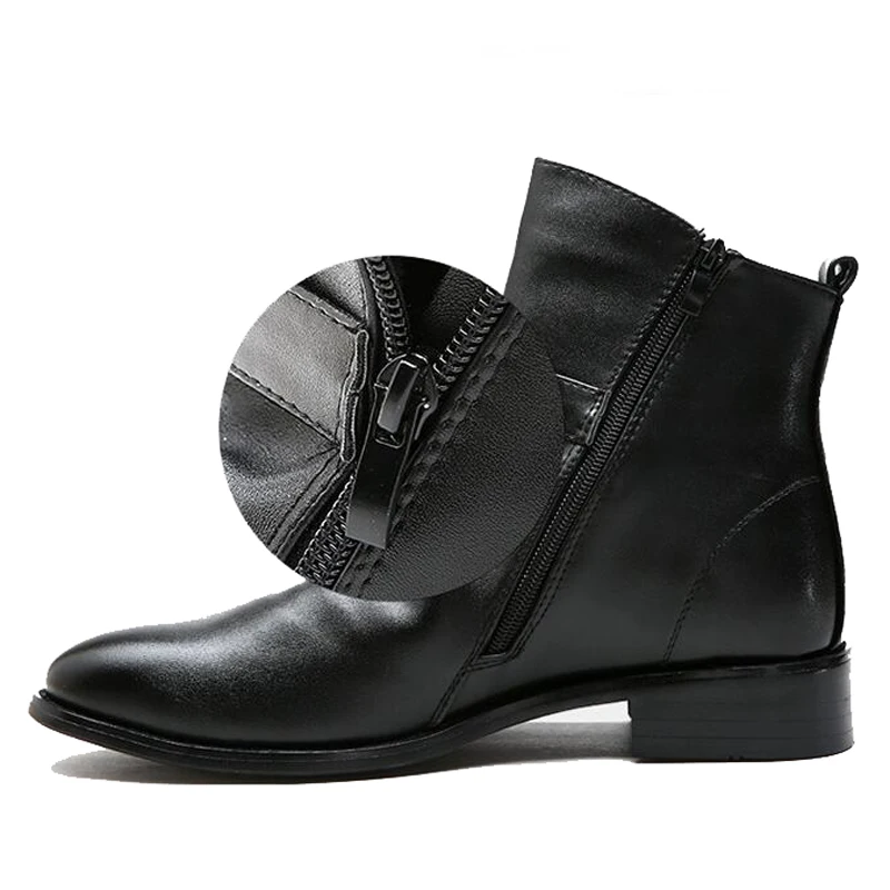 Мужские ботинки Челси до лодыжек Элитный бренд оплетка кожаные мужские Туфли под