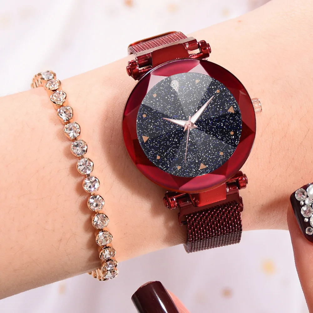 Luxury Women Watches Ladies Magnetic Starry Sky Clock Fashion Diamond Female Quartz Wristwatches relogio feminino Gift | Наручные часы