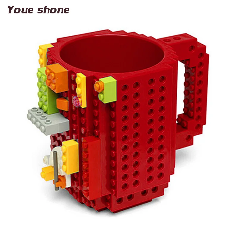 10 Colors 12oz Build-On Brick Mug Lego Type Building Blocks Coffee Cup DIY Block Puzzle Portable Drinkware Drinking | Дом и сад
