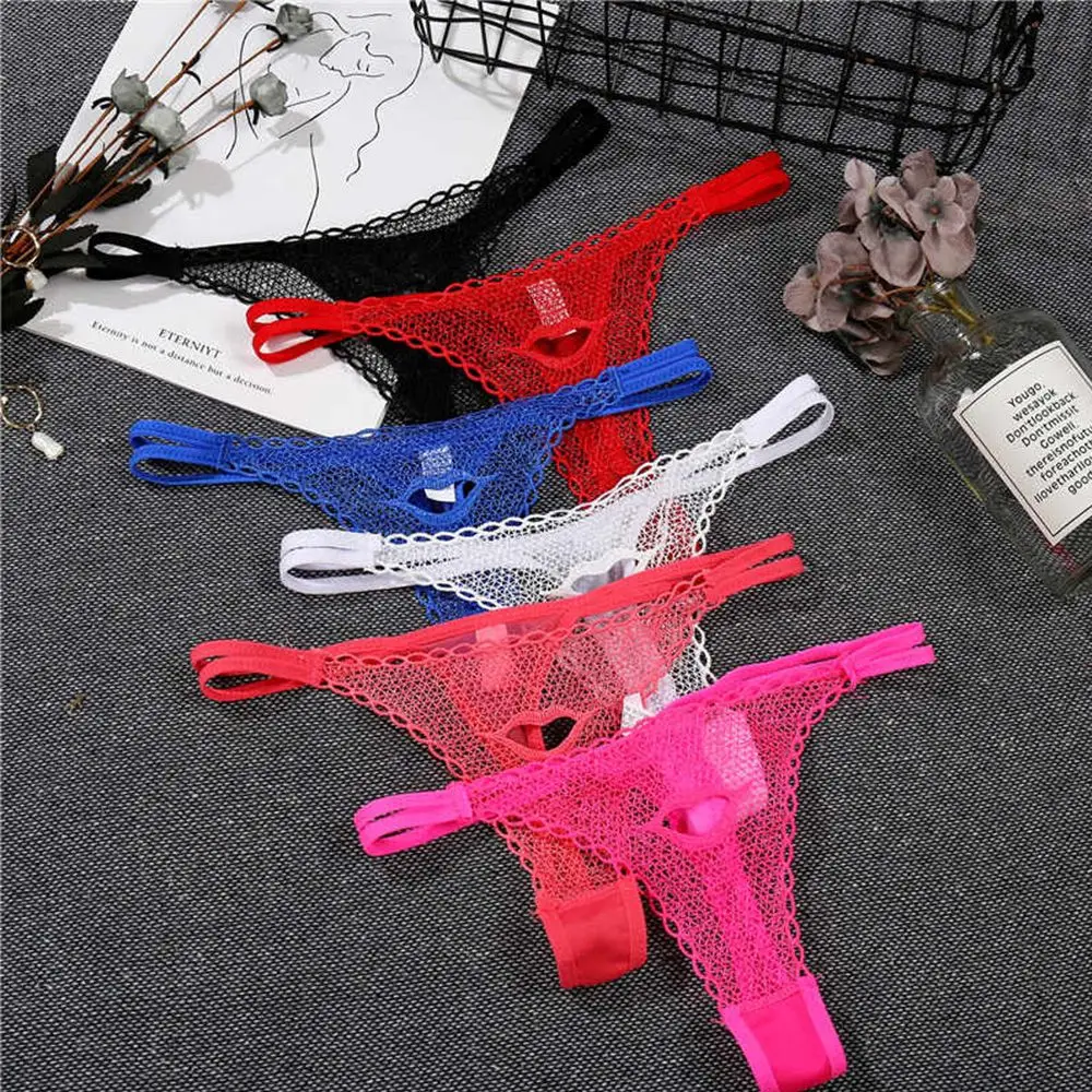 Женское сексуальное нижнее белье стринги Прозрачное кружевные цветочные