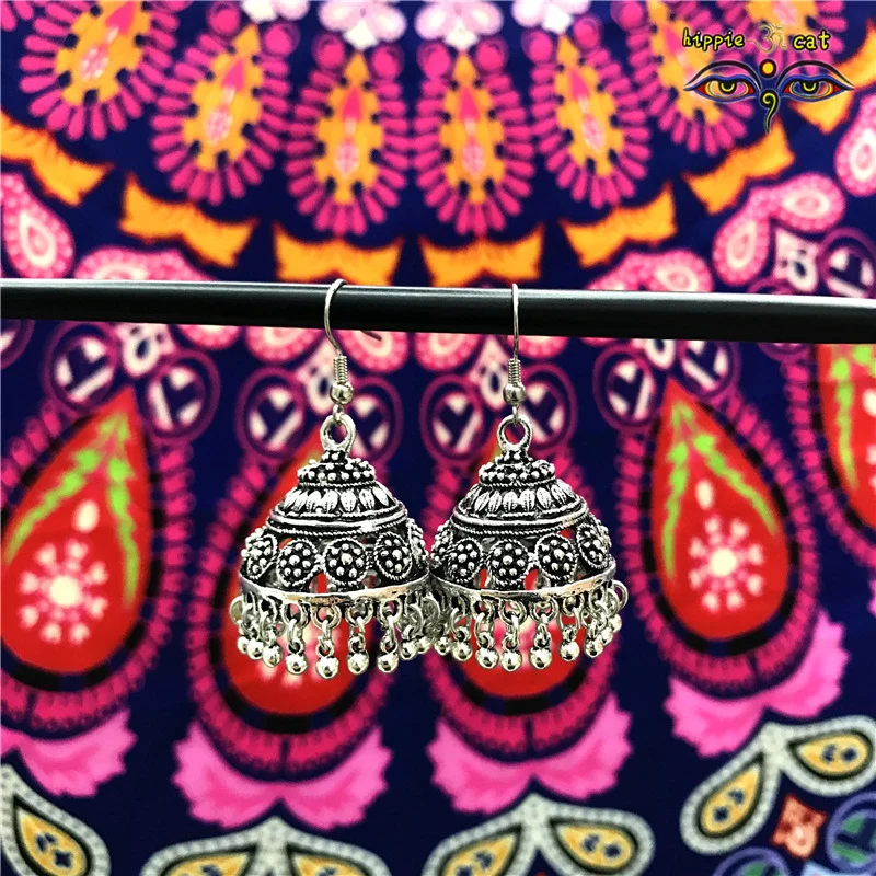Jhumki индийские женские ювелирные изделия для ушей pusheen серебряные кольца для больших ушей Boho my pending order AliExpress в форме клетки для птицы серьги с кисточками