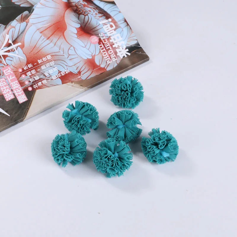 30PC/Pack Colorful Lace Net Yarn Flower Trim Balls DIY Clothing Bag Shoes Craft Supplies Children Handmade Decorative Pompones