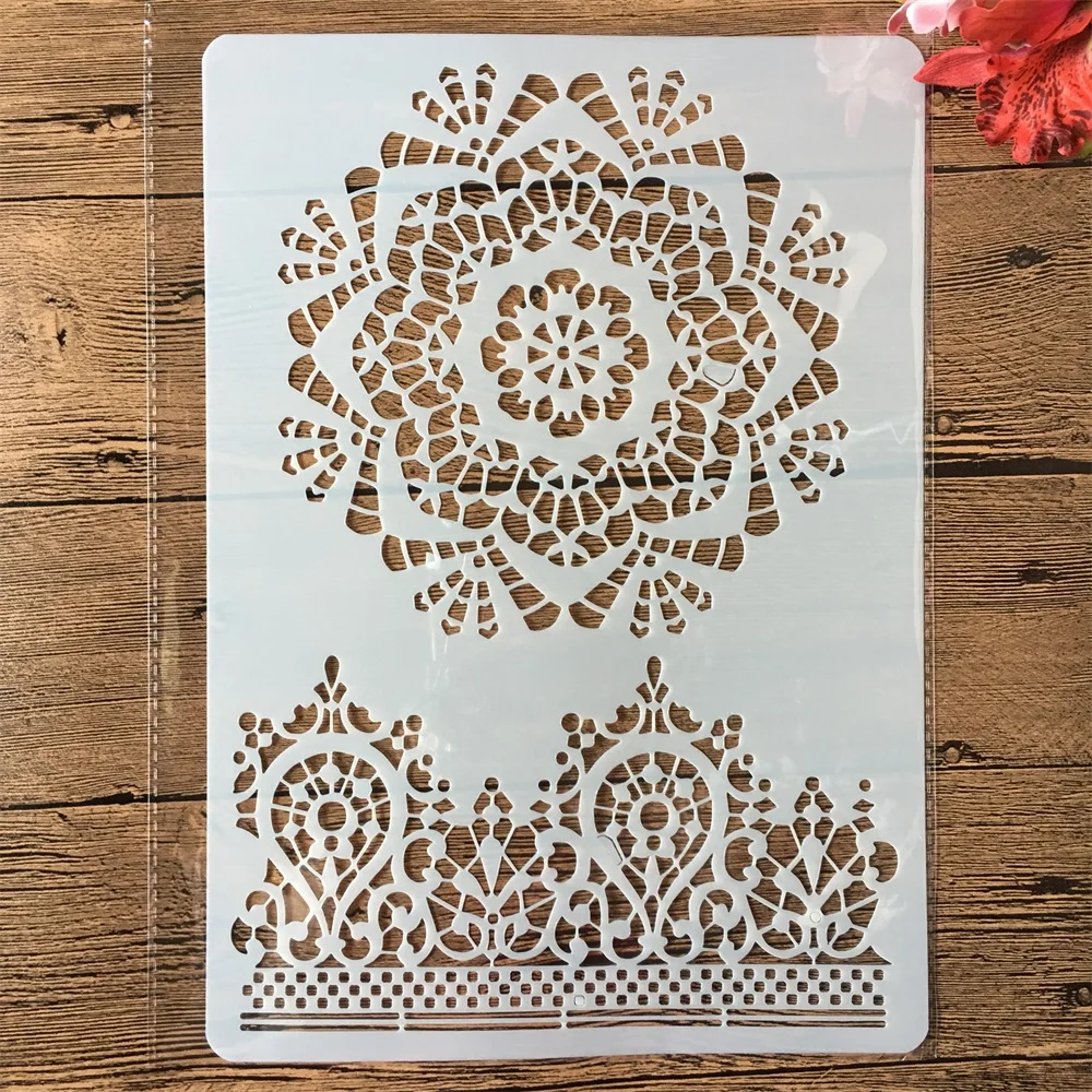 Трафареты A4 с короной и круглыми кольцами для творчества слоев рисования