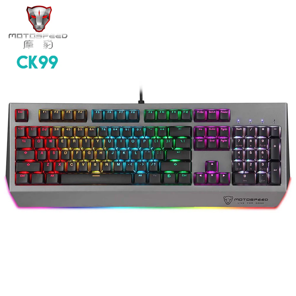 Оригинал MOTOSPEED CK99 RGB механическая клавиатура 104 ключей USB Проводная компьютерная