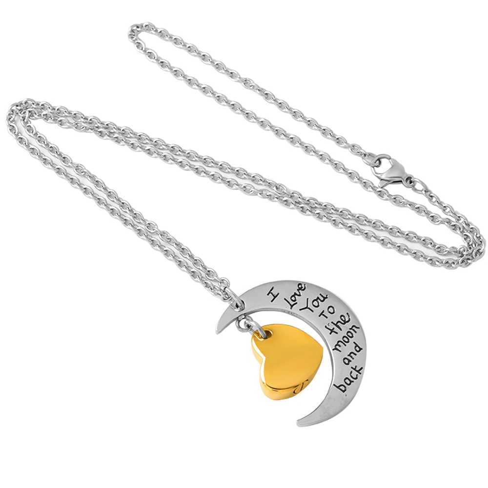 MJD9469 I love You To the Moon And Sun Back Memorial Heart  Cremation Jewlry | Украшения и аксессуары
