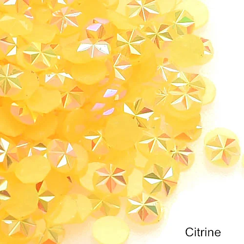 Citrine 1000 шт 5 мм с цветочным узором из цветных полимеров не требуют горячей фиксации Стразы плоские с оборота с украшением в виде кристаллов; блестящие стразы для нейл-арта украшения B3789 - Цвет: Citrine