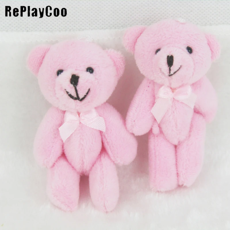 50 шт./лот плюшевые мини-игрушки Ted Bear 8 см розовые мишки тедди плюшевая подвеска