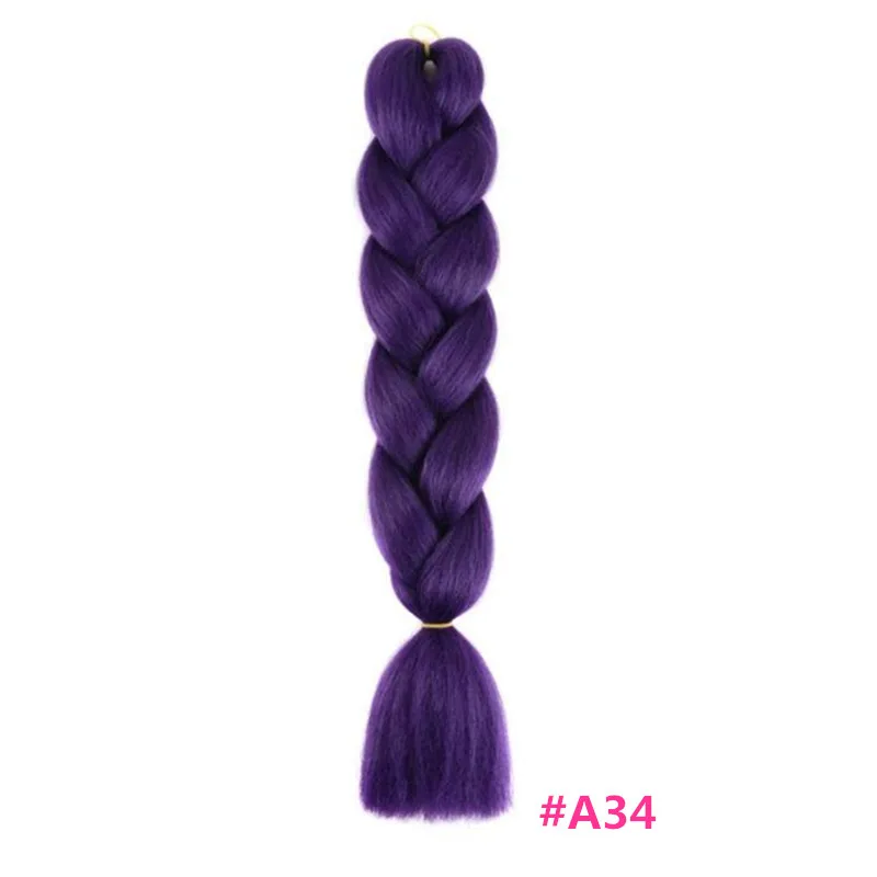#22 Pervado волосы 2"(60 см) 1 шт. большие синтетические косы волосы для наращивания серый розовый синий сплошной цвет крючком плетение волос оптом - Цвет: #22