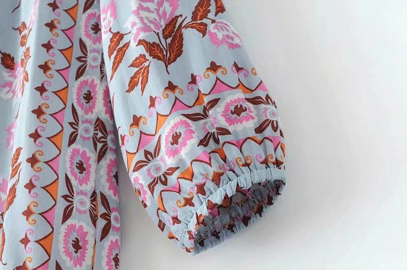 Boho Queens каштановых для женщин с цветочным принтом из кружева v образным вырезом на