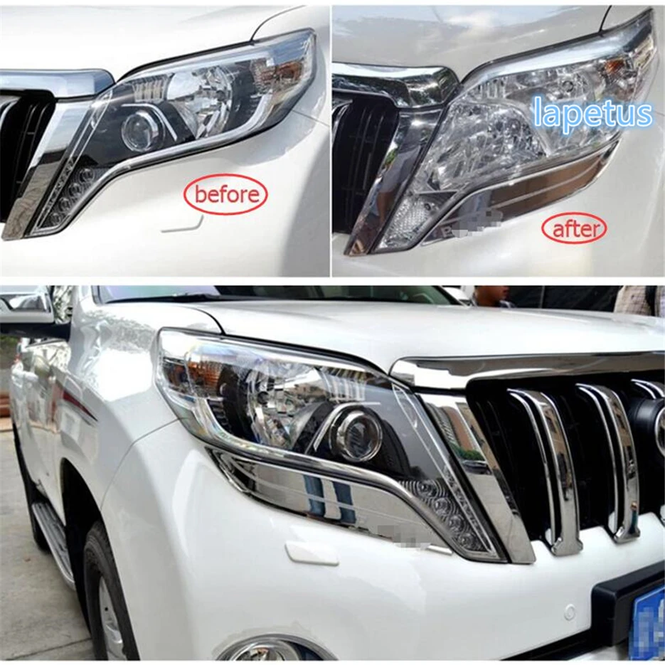 Lapetus ABS хромированные передние фары лампы для век накладка 2 шт подходит Toyota Land