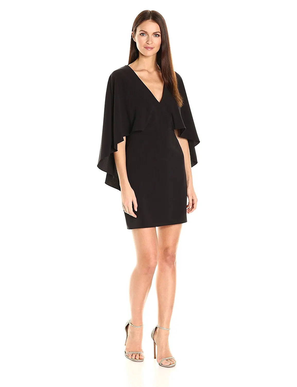 Подгонянное новое прибытие женское Цветочное платье с рукавом накидкой двойным v