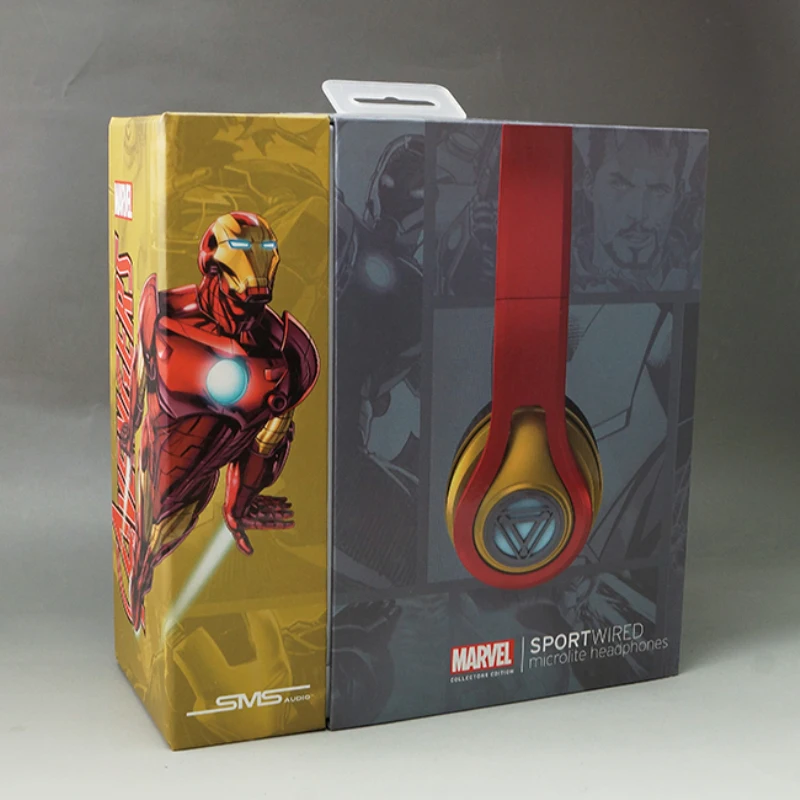 Marvel, Мстители, Железный человек, красно-желтая игровая гарнитура, 3,5 мм, супер герой, серия, стерео, микролайт, сопрт, проводные наушники, подарок
