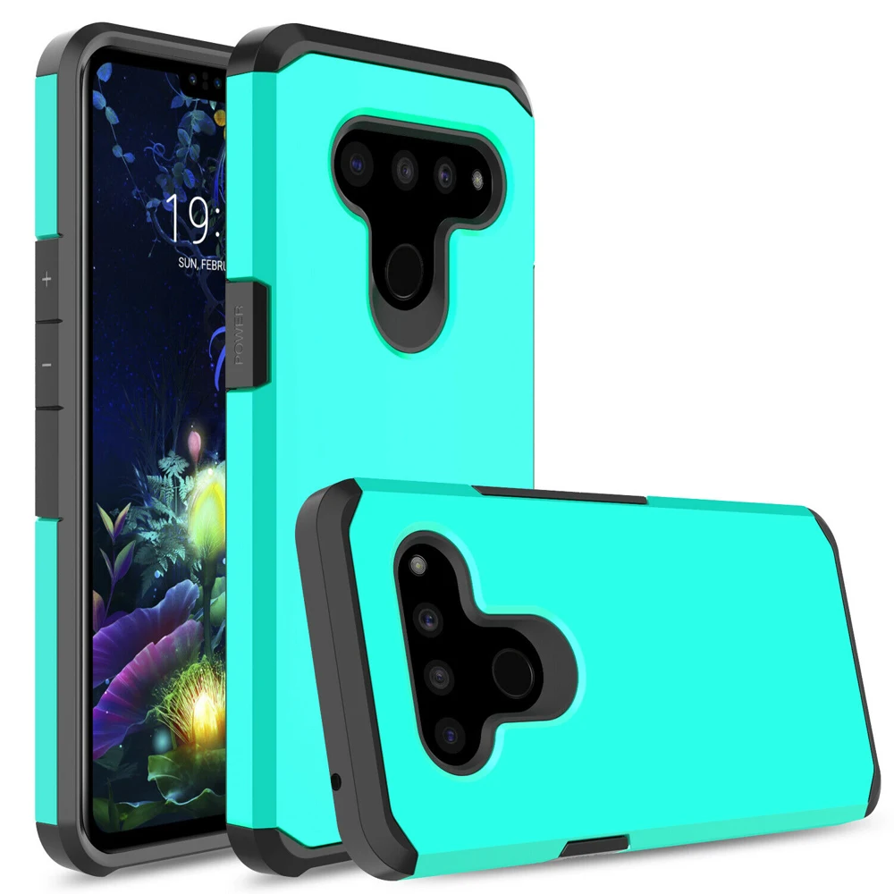 Для LG V50 двухслойный Гибридный защитный чехол противоударный мягкий ТПУ и