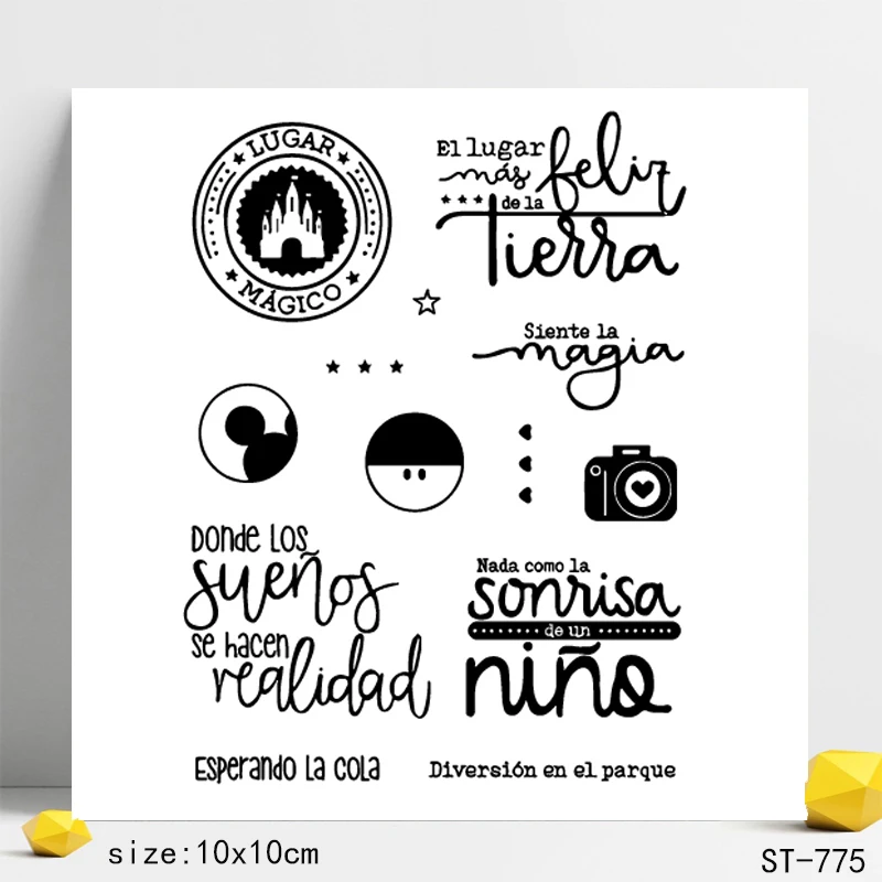 ZhuoAng испанские поздравления чистый штамп печать для сделай сам скрапбукинг