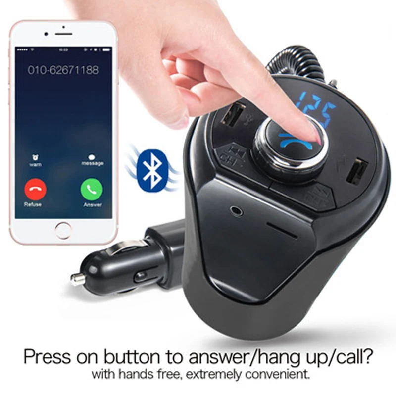 APRICOTCAR чашки Тип Bluetooth Автомобильный Mp3 FM передатчик Радио синего света цифровой